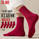 三槍【示歲系列】鴻運男士襪子男純棉100%防臭10A抑菌本命年騏驥紅品