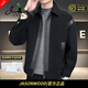 JASONWOOD男士高端品牌夾克毛呢2026秋冬新款翻領(lǐng)爸爸裝休閑呢子上衣外套 高檔黑色【現貨速達】 XL 115-135斤