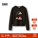 森馬（Semir）毛衣女冬季設(shè)計(jì)感萌寵提花軟糯上衣2025新款可愛趣味小眾毛衫 咖色調(diào)00355 XL