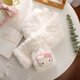 Hello Kitty短款圍巾女冬季日系可愛(ài)卡通kt貓毛絨交叉保暖百搭學(xué)生小圍脖韓版 白色