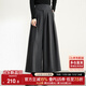 尚都比拉冬季時(shí)尚通勤斜紋磨毛小眾高腰雙側口袋裙褲 炭灰色 L 