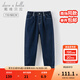 戴維貝拉（DAVE＆BELLA）童褲男童牛仔褲秋裝新款全棉兒童褲子中大童休閑長(cháng)褲小男孩直筒褲 牛仔藍【現貨】 130 cm（建議身高120-130cm）