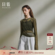 日著(zhù)RIZHUO【商場(chǎng)同款】紗衣T恤衫2025秋季新款女裝修身輕薄長(cháng)袖 樹(shù)影綠 M