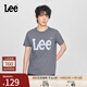 Lee商場(chǎng)同款25新品標準版圓領(lǐng)Logo印花男短袖T恤休閑LMT0104103RX 鐵灰色 L