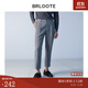 巴魯特（Brloote）羊毛九分褲男時(shí)尚修身人字紋直筒褲子秋冬 灰色 175/86A