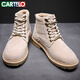 卡帝樂(lè )鱷魚(yú)（CARTELO）時(shí)尚潮流男靴英倫耐磨工裝靴舒適高幫戶(hù)外馬丁靴男9146 米白色43