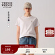 Teenie Weenie小熊2025年白色t恤新款夏季基礎圓領(lǐng)棉短袖上衣女裝 象牙白 M 165