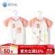 舒貝怡2件裝嬰兒衣服夏季薄款新生兒連體衣短袖哈衣兒童爬服粉色59CM