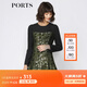 PORTS寶姿新品女裝簡(jiǎn)約圓領(lǐng)迷彩魚(yú)尾下擺連衣裙SA9D026GFQ026 銅繡綠 M (6)
