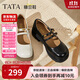 他她（TATA）他她TATA女鞋糖豆鞋25秋款淺口單鞋瑪麗珍鞋厚底休閑鞋CJ1CQ5黑色 38