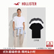 HOLLISTER經(jīng)典小海鷗圖案25夏3件裝棉質(zhì)正肩T恤男女裝324-5118 黑白灰 L (180/108A)