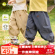 嘟嘟家寶寶純棉褲子秋裝兒童寬松燈籠褲男童休閑褲女童秋款童裝 卡其110