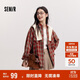 森馬（Semir）[商場(chǎng)同款]長(zhǎng)袖襯衫女中長(zhǎng)款oversize春2025格紋上衣101125105007