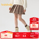 巴拉巴拉童裝兒童半身裙秋冬裝女童短裙子學(xué)院風(fēng)百褶裙毛呢時(shí)尚潮 咖色調00455 160