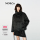 MO&Co.【新中式】羽絨服鴨絨臘梅絲絨提花高領(lǐng)中國結盤(pán)扣摩安珂 黑色 M