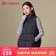 坦博爾羽絨服馬甲女立領(lǐng)寬松短款外搭羽絨背心外套TD336006 黑色 180 