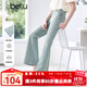 百圖betu女裝2025夏季新款牛仔微喇褲舒適棉感牛仔喇叭褲褲子2505T57 淺牛仔藍 M