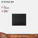 蔻馳（COACH）【品牌直供】男士短款對折牛剖層革錢(qián)包黑色CR899