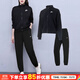 耐克（NIKE）女裝運動(dòng)套裝25秋季新款舒適保暖立領(lǐng)針織夾克外套收口長(cháng)褲兩件套 HV2734-010+DM6420-010 M