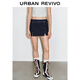 UR2025夏季新款女復古腰帶飾撞色明線(xiàn)裙褲牛仔短褲UYY850118