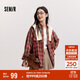 森馬（Semir）[商場(chǎng)同款]長(zhǎng)袖襯衫女中長(zhǎng)款oversize春2025格紋上衣101125105007