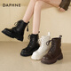 達芙妮厚底馬丁靴女2025秋冬新款英倫風(fēng)短靴女時(shí)尚百搭黑色靴子女瘦瘦靴 百搭黑【5.5cm 厚底】 37