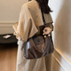 茯見(jiàn)單肩包女包2025秋冬大容量托特包通勤百搭腋下包學(xué)生休閑雙肩包 咖色【無(wú)掛件】