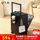 OTA前開(kāi)口行李箱女新款pc寬拉桿密碼箱多功能商務(wù)登機箱小型旅行箱男 曜石黑鋁框款【前開(kāi)蓋設計+水杯架+USB充電】 20英寸 登機箱【三層PC材質(zhì)+質(zhì)檢優(yōu)于國標】