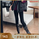 美洋（MEIYANG）壁爐打底褲高密加絨加厚3D羅紋高腰彈力緊身外穿褲新款百搭休閑褲 黑色（不帶襪加長版） F