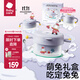 babycare寶寶輔食碗嬰兒注水保溫碗恒溫不銹鋼ppsu兒童寶寶餐具套裝禮盒 萌萌兔餐具禮盒-五件套