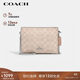 蔻馳（COACH）【品牌直供】女士小號印花單肩斜挎包鏈條包拿鐵色CW204