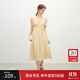 范思藍恩小眾設計感連衣裙女2025夏裝新款顯瘦抽繩高腰A字裙2416 布丁黃 L