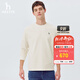 哈吉斯（HAZZYS）男裝 2025春季新款T恤衫簡(jiǎn)約圓領(lǐng)基礎百搭長(cháng)袖T恤男ABTZE0CAE06 米黃色OW XL （180/100A 50）