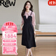 Rewi高檔品牌連衣裙女2025秋季新款高級感時尚顯瘦氣質漂亮裙子 隕石黑 【高端禮盒】 M