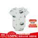 Milkbarn嬰兒短袖包屁衣寶寶夏季連體衣服新生兒哈衣爬服 淺灘蟹蟹 90cm (18-24m)