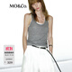 MO&Co.背心上衣天絲羊毛交織輕薄假兩件疊穿百搭灰色內搭外穿摩安珂 中花灰色 M 165