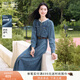 香影法式牛仔連衣裙女2025秋季新款復古氣質(zhì)長(cháng)袖圓領(lǐng)純棉收腰裙子 航線(xiàn)藍 M 160/84A/95-110斤