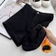 妙戀多黑色短褲夏季女高腰牛仔短褲顯瘦超短褲女生短褲顯腿長(cháng)辣妹短褲 黑色牛仔短褲 【秋冬加絨款】 M 【建議95-110斤】