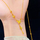 黃金流蘇蝴蝶套鏈女款金包銀999吊墜項鏈鎖骨鏈情人節送老婆禮物 流蘇蝴蝶吊墜 贈項鏈 鍍金