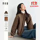 梵希蔓美拉德菱格棉服女2025冬季新款夾棉保暖設計厚外套短款棉衣 M9378 咖啡色 M