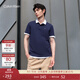 Calvin KleinJeans夏季男士商務(wù)休閑通勤ck翻領(lǐng)字母印花短袖T恤POLO衫J319635 CIK-藏藍色 S （建議110-130斤）