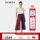 PORTS寶姿2024春夏新款女裝休閑漸變朗姆紅棕印花百褶中長(zhǎng)半身裙 朗姆紅色印花 M (6)