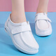 永高哥真皮護士鞋女厚底不累腳軟底魔術(shù)貼內增高6CM8醫護加絨小白鞋秋冬 單鞋白色 36