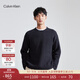 Calvin Klein【簡(jiǎn)約系列】Jeans秋冬男女情侶中性羊毛針織衫毛衣40839ST BAE-太空黑 S