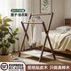 藝世界實(shí)木掛衣架臥室落地式衣帽架家用簡(jiǎn)易室內床頭邊放脫下的衣服神器 【全櫸木】胡桃色60cm可折疊