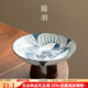 陶羽青花陶瓷高腳茶點(diǎn)網(wǎng)紅水果盤(pán)家用客廳點(diǎn)心零食堅果糖果盤(pán)貢盤(pán)供盤(pán) 青花小果盤(pán)-荷花