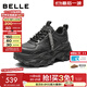 百麗（Belle）馬賽克百搭老爹鞋女2026春新商場(chǎng)款厚底增高休閑鞋F1K1DAM6預售 黑色 38