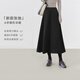 對白（DUIBAI）灰色極簡(jiǎn)A字半身裙女2025冬季新款松緊腰垂感軟糯百搭傘裙子 靜謐黑 S