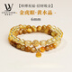 LOUIS WATER黃水晶手鏈女款招財配飾金虎眼石雙圈手串轉運珠生日禮物送女友 招財吸金【金虎眼-吸金石】雙圈6mm