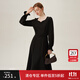 范思藍恩法式小黑裙2024春裝新款設計感心型領(lǐng)連衣裙女24FS11100 黑色 M